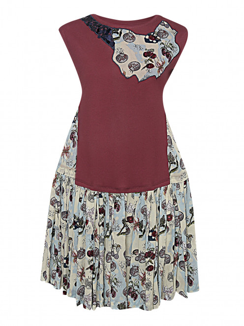 Комбинированное платье свободного кроя с узором и аппликацией Antonio Marras - Общий вид