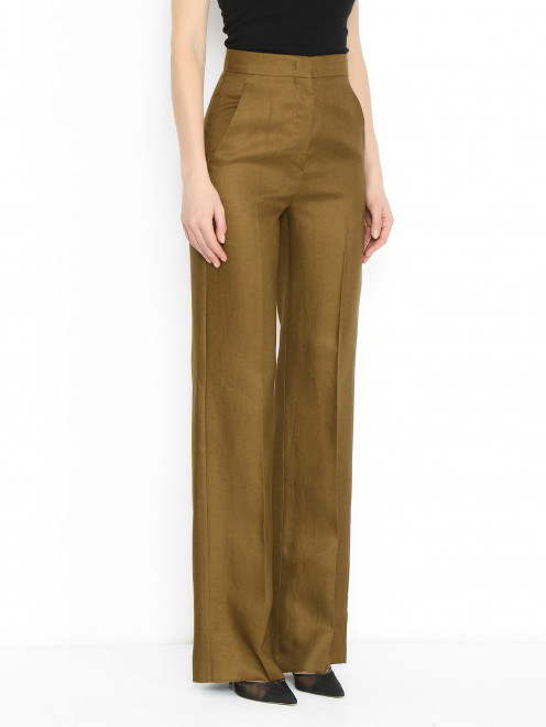 Прямые брюки из льна Max Mara - МодельВерхНиз