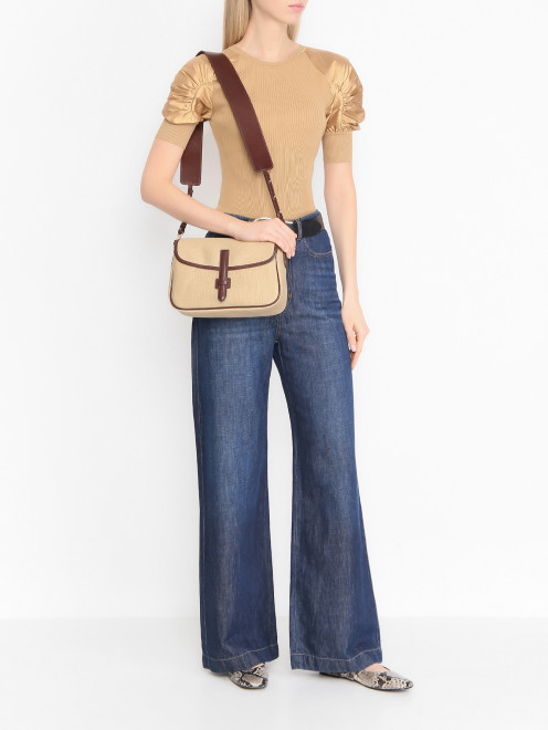 Сумка из канваса и кожи Weekend Max Mara - МодельОбщийВид