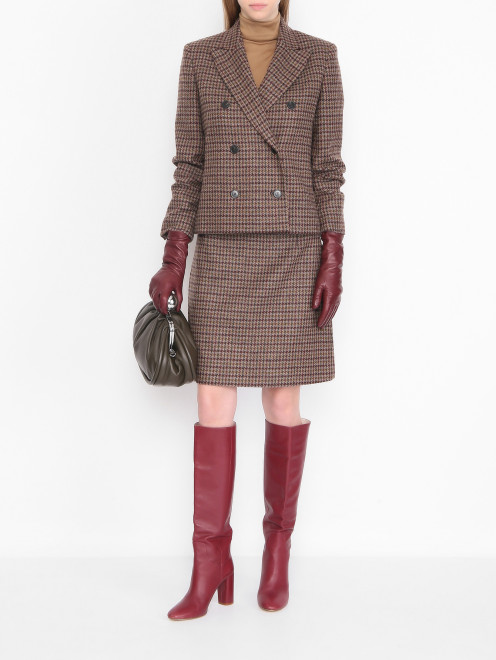 Укороченный двубортный жакет из шерсти Weekend Max Mara - МодельОбщийВид