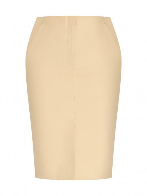 Однотонная юбка из вискозы с разрезом Moschino - Общий вид