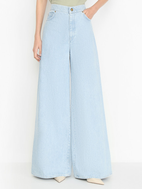 Широкие джинсы из светлого денима Max Mara - МодельВерхНиз