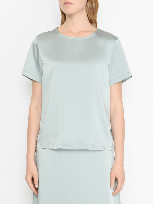 Атласный топ с короткими рукавами Weekend Max Mara - МодельВерхНиз