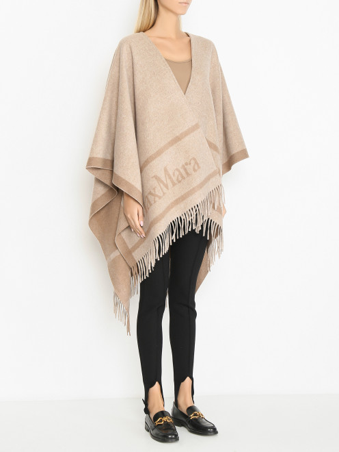 Пончо из шерсти с логотипом Max Mara - МодельВерхНиз