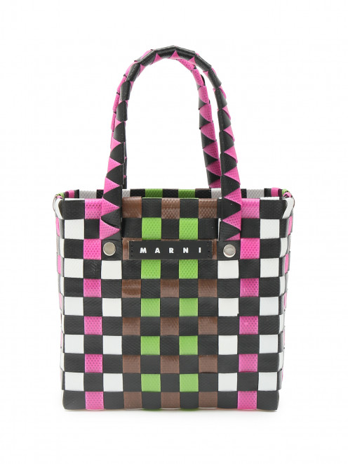 Плетеная сумка с логотипом Marni - Общий вид