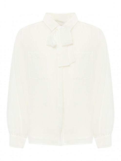 Блуза с бантом и накладными карманами Ella B - Общий вид