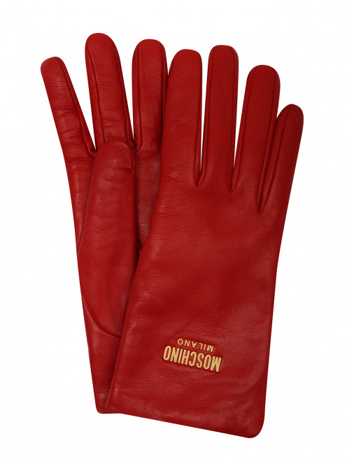 Перчатки из кожи с логотипом Moschino - Общий вид