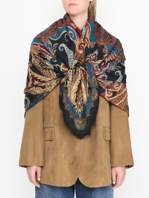 Шаль из смешанной шерсти с узором Etro - МодельОбщийВид