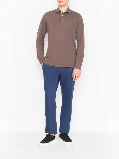 Поло из хлопка с длинным рукавом Doriani Cashmere - МодельОбщийВид