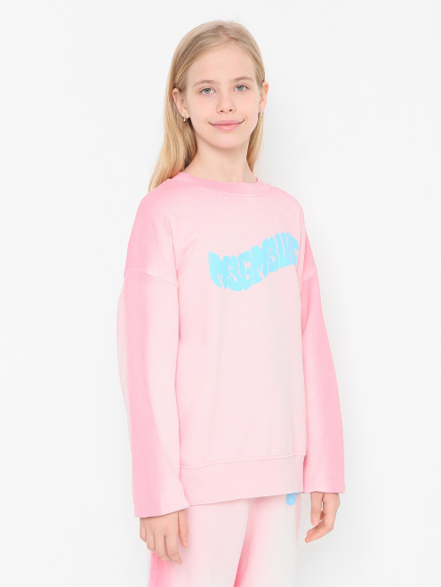 Толстовка из хлопка с принтом MSGM - МодельВерхНиз