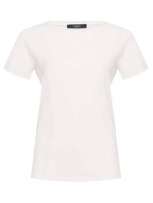 Однотонная футболка из хлопка с круглым вырезом Weekend Max Mara - Общий вид