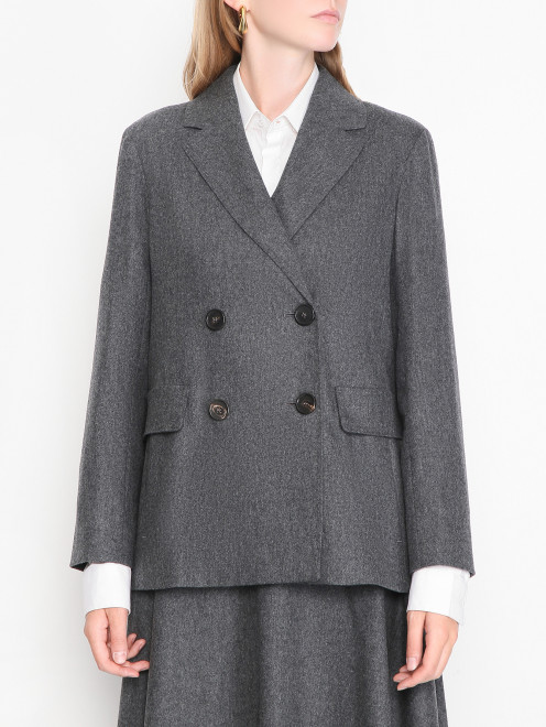 Двубортный жакет из шерсти Max Mara - МодельВерхНиз
