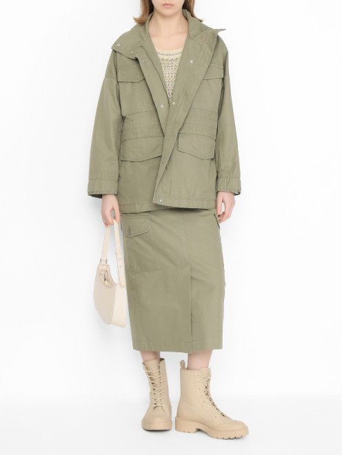 Куртка из хлопка с карманами Weekend Max Mara - МодельОбщийВид
