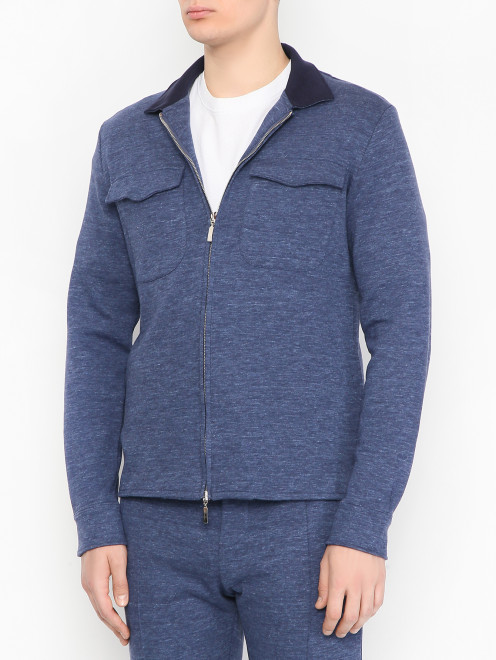 Олимпийка на молнии из хлопка Doriani Cashmere - МодельВерхНиз