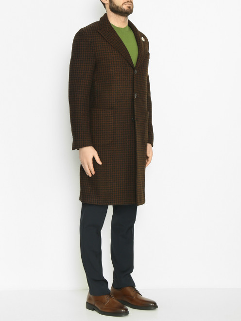 Однобортное пальто из смесовой шерсти LARDINI - МодельВерхНиз