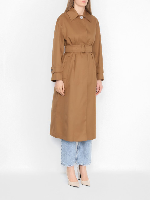 Плащ длины макси из хлопка Max Mara - МодельВерхНиз