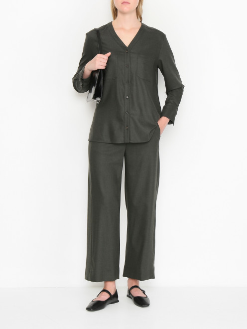 Брюки из шерсти на резинке Max Mara - МодельОбщийВид