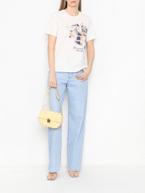 Футболка из хлопка с узором Weekend Max Mara - МодельОбщийВид