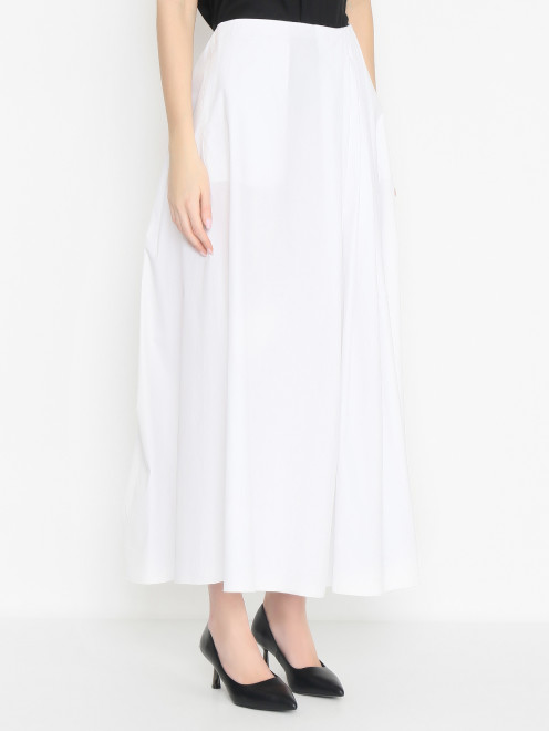 Однотонная юбка-макси из хлопка Lorena Antoniazzi - МодельВерхНиз