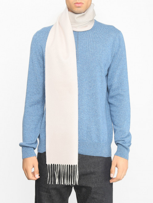 Однотонный шарф из шелка и кашемира Piacenza Cashmere 1733 - МодельОбщийВид