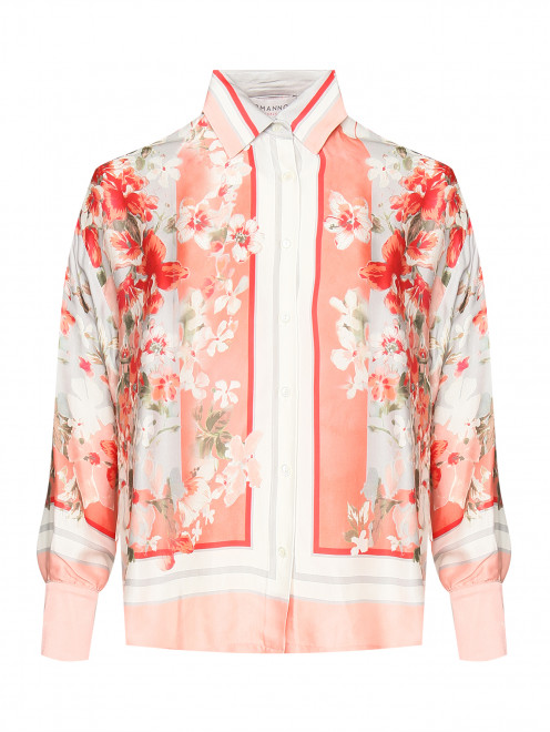 Блуза из вискозы с цветочным узором Ermanno Firenze - Общий вид
