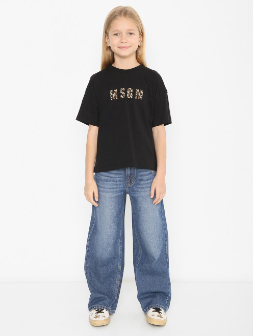 Свободная футболка с монограммой MSGM - МодельОбщийВид