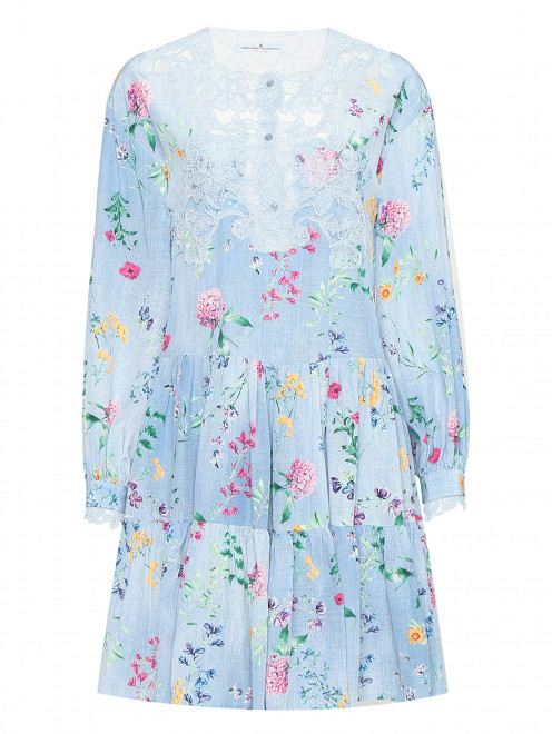 Платье из шелка с цветочным узором и вышивкой Ermanno Scervino - Общий вид
