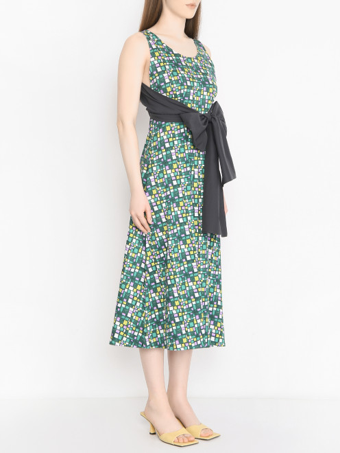 Платье из хлопка с узором Weekend Max Mara - МодельВерхНиз