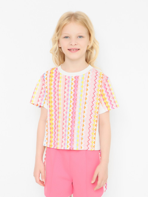 Футболка из хлопка с узором Missoni - МодельВерхНиз