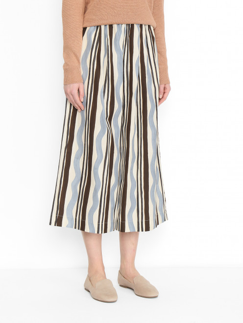 Брюки из хлопка с узором Weekend Max Mara - МодельВерхНиз