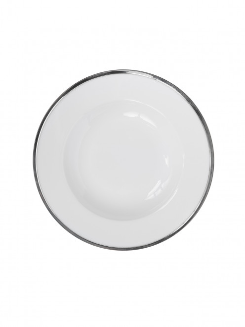 Тарелка суповая из фарфора с ободком из серебра из коллекции Cercle d'orfevre Puiforcat - Обтравка1