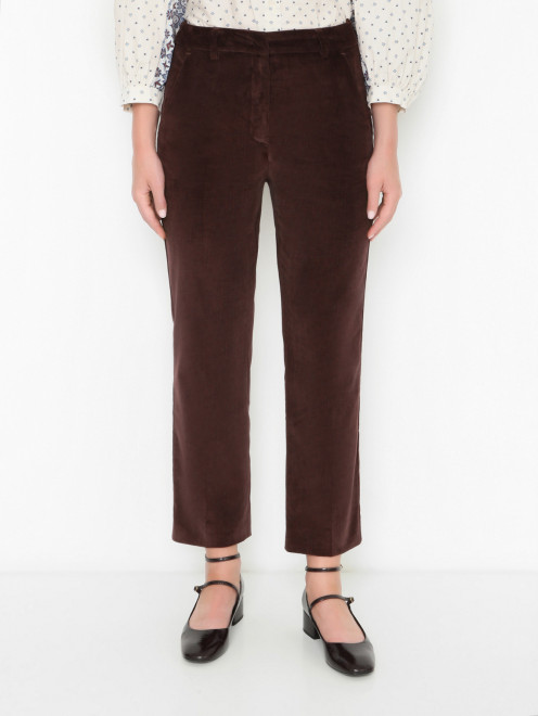 Брюки из вельвета с карманами Weekend Max Mara - МодельВерхНиз