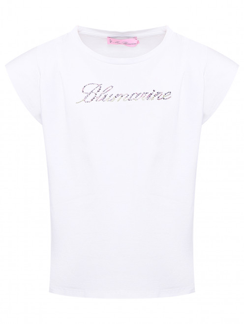 Хлопковая футболка с подплечниками Miss Blumarine - Общий вид