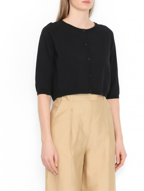 Укороченный кардиган из хлопка Max Mara - МодельВерхНиз