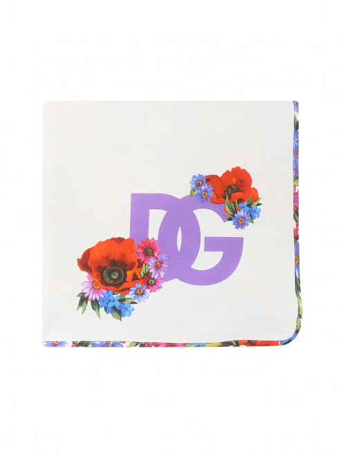 Одеяло из хлопка с цветочным узоро Dolce & Gabbana - Обтравка1