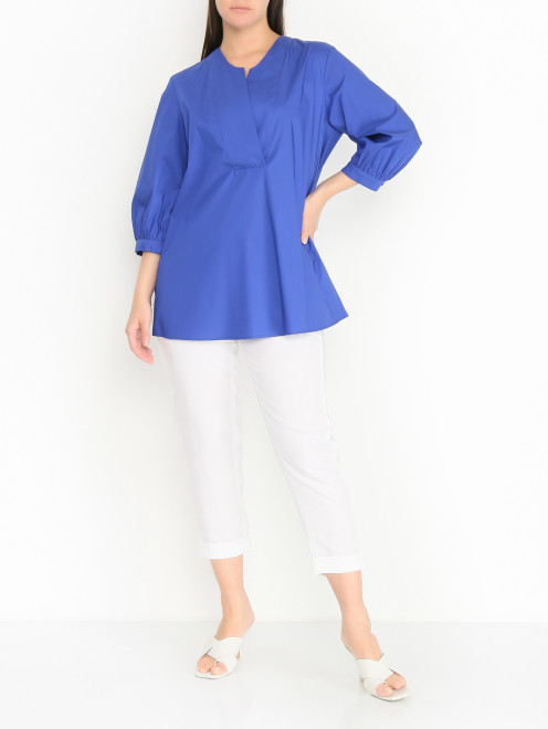 Удлиненная блуза с V-образным вырезом Persona by Marina Rinaldi - МодельОбщийВид