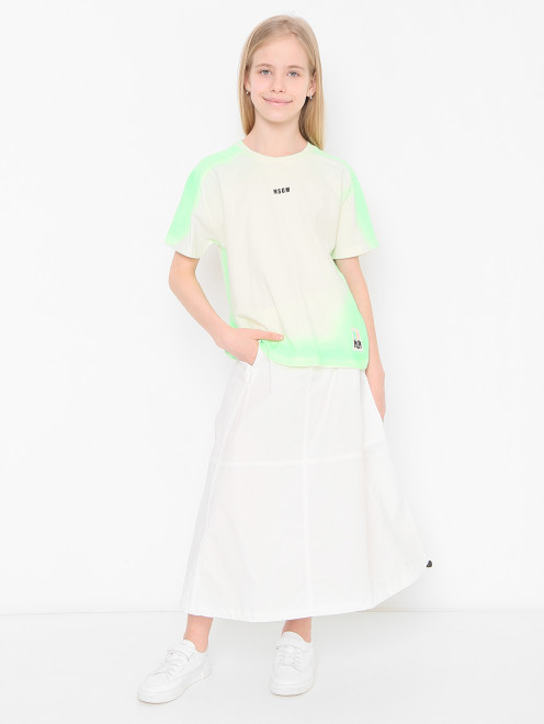 Юбка из хлопка на резинке MSGM - МодельОбщийВид