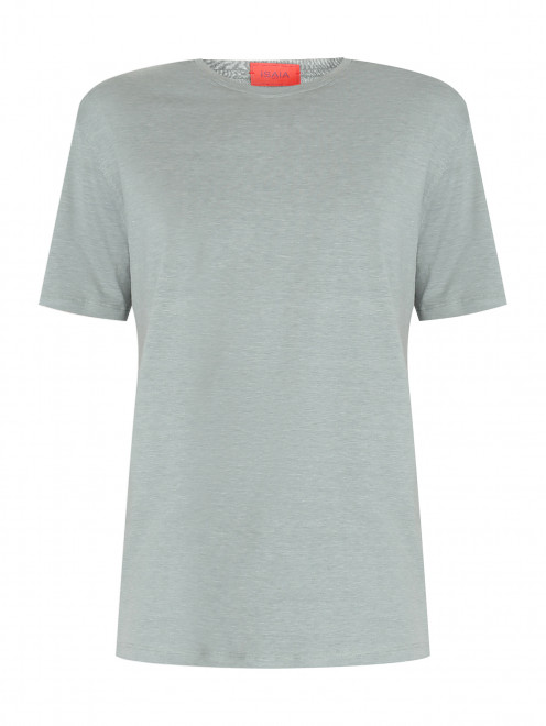 Однотонная футболка из шелка и хлопка Isaia - Общий вид