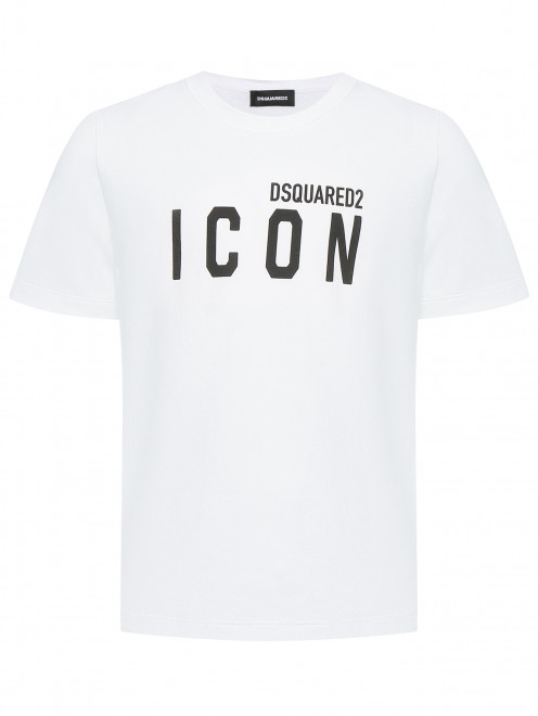 Футболка из хлопка с логотипом Dsquared2 - Общий вид