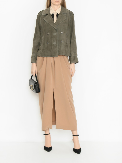 Юбка однотонная с драпировками Max Mara - МодельОбщийВид