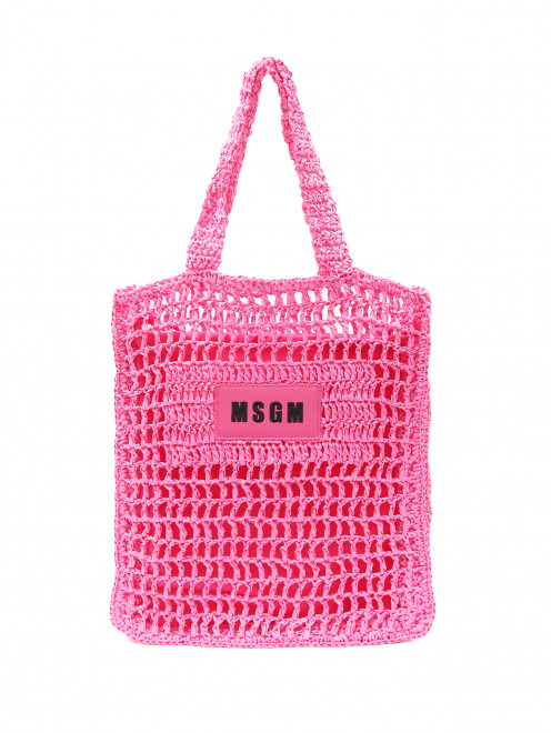 Плетеная сумка с логотипом MSGM - Общий вид
