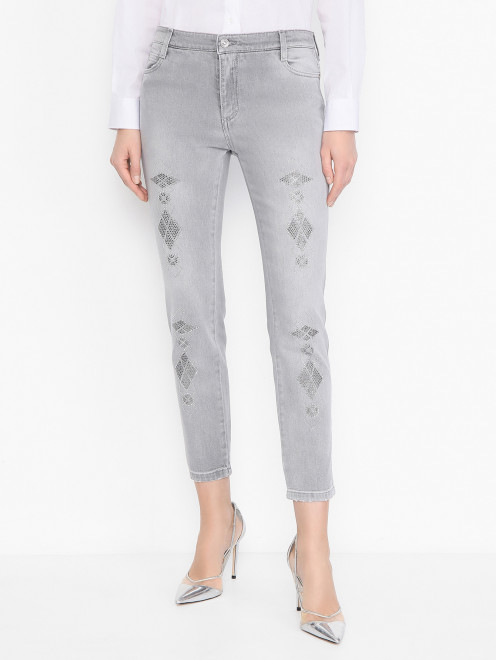 Укороченные джинсы со стразами Ermanno Scervino - МодельВерхНиз
