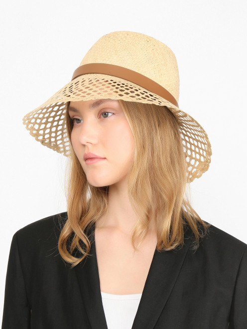 Однотонная плетеная шляпа Weekend Max Mara - МодельОбщийВид