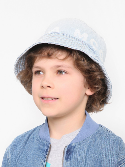 Панама из денима с логотипом Stella McCartney kids - МодельОбщийВид