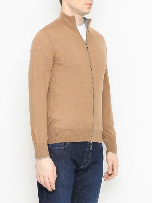 Кардиган на молнии из шерсти и шелка Doriani Cashmere - МодельВерхНиз