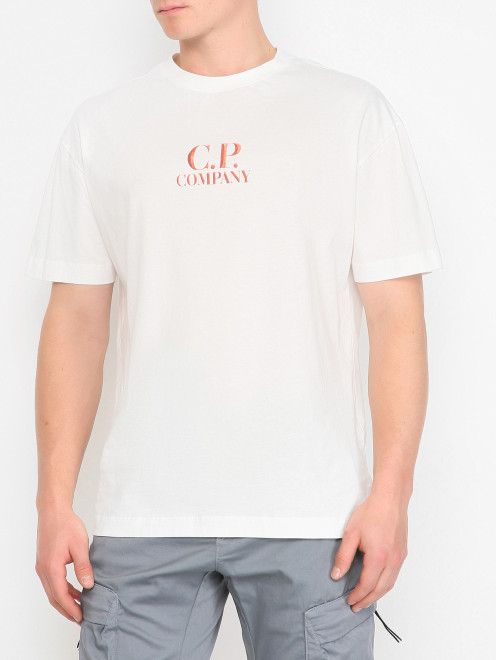 Футболка из хлопка с логотипом C.P. Company - МодельВерхНиз