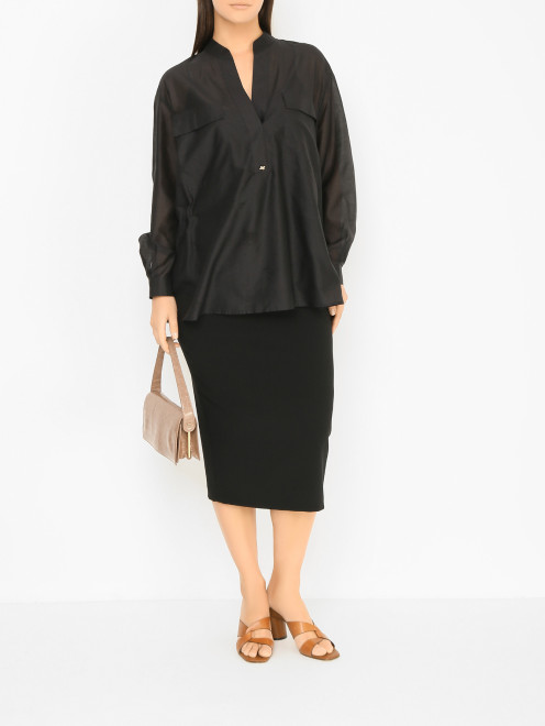 Блуза с накладными карманами Marina Rinaldi - МодельОбщийВид