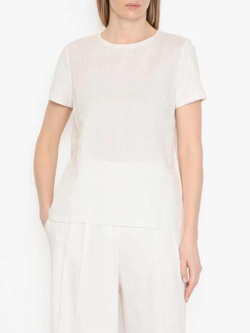 Футболка из хлопка с вышивкой Weekend Max Mara - МодельВерхНиз