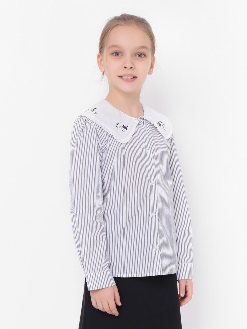 Хлопковая блуза в полоску Ella B - МодельВерхНиз