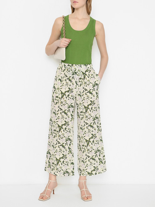 Брюки из шелка с узором Weekend Max Mara - МодельОбщийВид